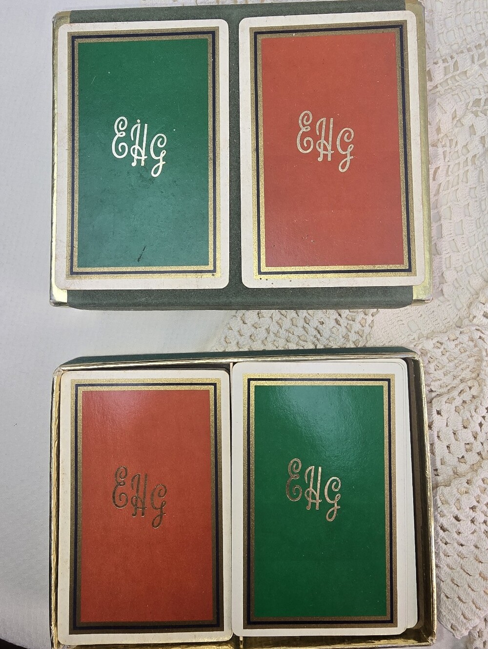 Vintage playing cards with initials - Picture 2 of 3